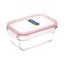 Glasslock Rectangular Food Container Clear/Pink 400ml