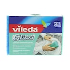 Buy Vileda Glitzi for Dishes Sponge Scourer Dish Washing High Foam 2 Pieces in Saudi Arabia