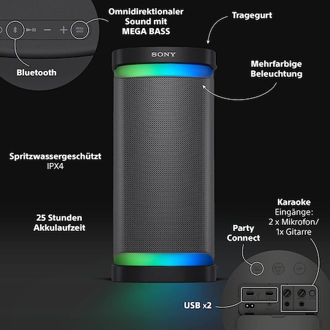 Sony Srs-Xp700 - Powerful Bluetooth Party Speaker With Omnidirectional Party Sound, Lighting And 25Hrs Battery