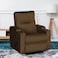 In House Velvet Rocking &amp; Rotating Cinematic Recliner Chair With Cups Holder - Brown - AB08