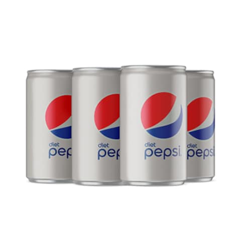 Pepsi Soft Drink Diet Can 185ML X6