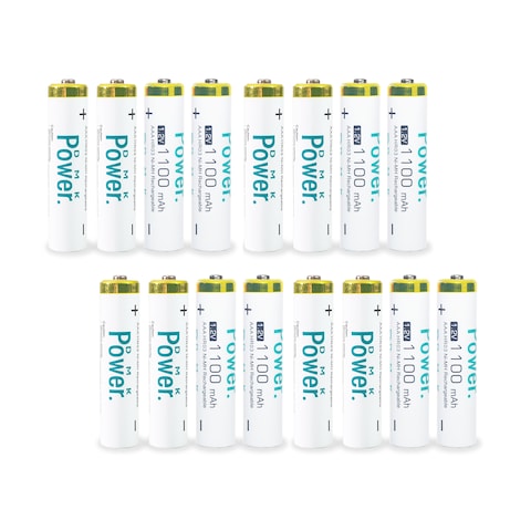 DMK Power 16 Pcs Rechargeable AAA Batteries ,1100mAh High Capacity Batteries 1.5V NiMH Low Self Discharge for House hold devices, toys, remote, etc...