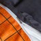 Luna Home Queen size 6 pieces, without filler, orange &amp; grey stripes design.