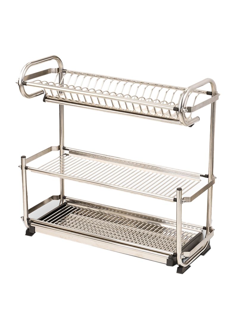 Buy ROYALFORD 3 Tier Dish Rack Silver 2.2kg Online | Carrefour UAE