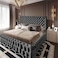 In House Valencia Velvet Bed Frame - Single - 200x90 cm - Dark Gray
