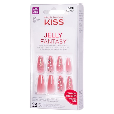 Kiss Jelly Fantasy False Nails KGFJ01C Pink 28 PCS