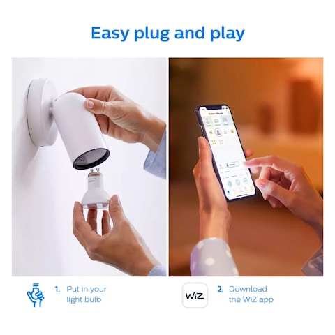 Philips GU10 B22 RGB Wiz Connected WiFi + Bluetooth LED Smart Bulb 4.7W
