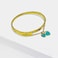 JANNAH Women's Fashion Bracelet | 2 Blue Hearts Pendant Gold Plated Stone Hinged Stainless Steel with Crystal Bangle for Women