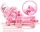 EASY FUTURE Roller Skates Adjustable Size Double Row 4 Wheel Skates Children Skates for Boys And Girls Including Protective Gear Knee Elbow Wrist Pink XS (27-30)