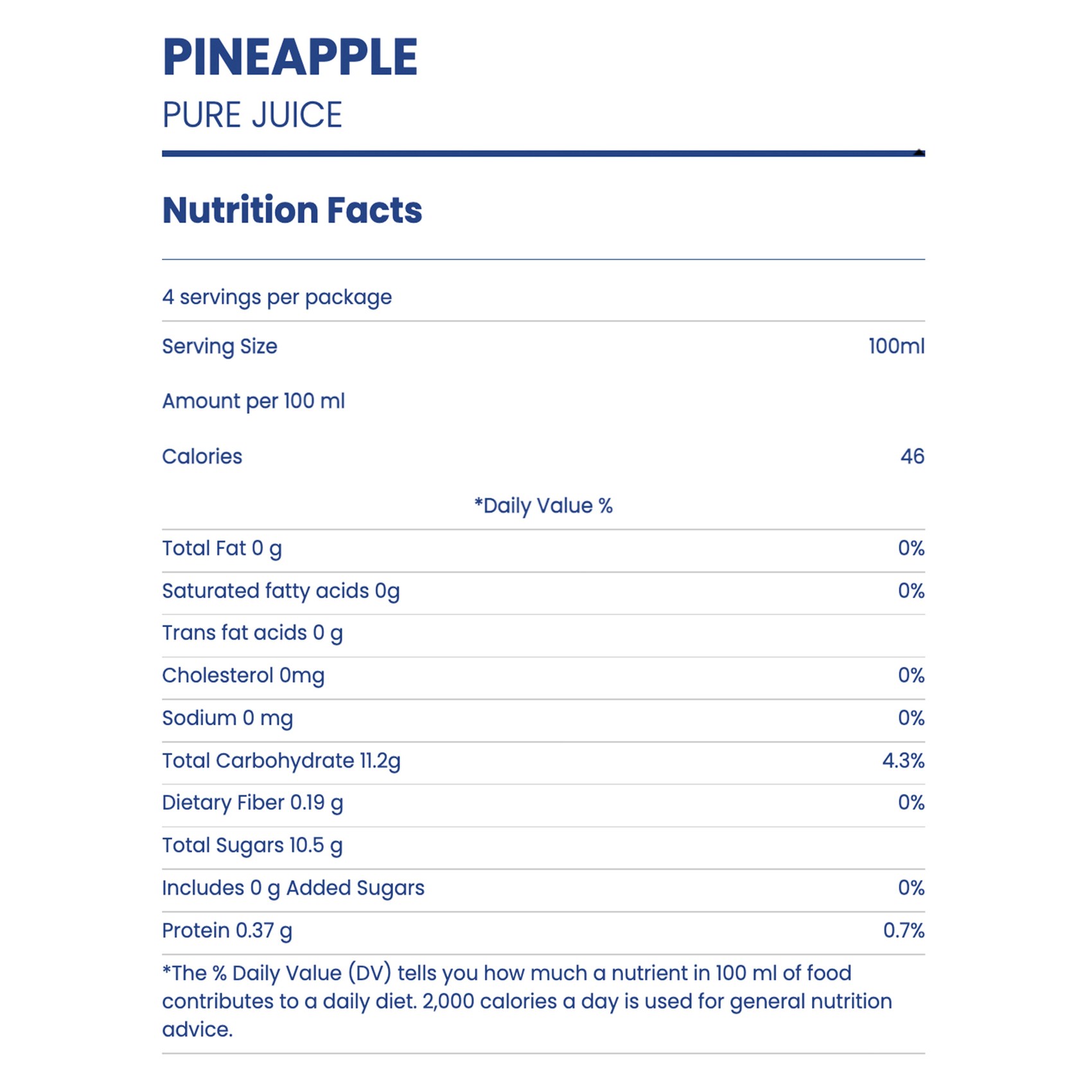 Hayatna Pure Pineapple Juice Free from preservatives No added sugar 1L