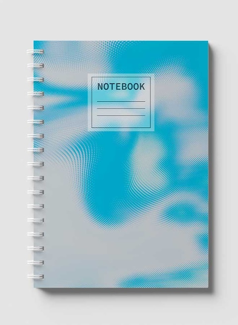 Lowha Spiral Notebook With 60 Sheets And Hard Paper Covers With Abstract Blue Texture Design, For Jotting Notes And Reminders, For Work, University, School