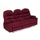 In House Velvet Triple Cinematic Recliner Chair With Cups Holder - Burgundy - NZ80