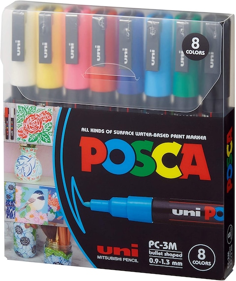 Generic Posca Paint Marker Pen, Pc-3M Extra Fine 0.9-1.3 mm, 8 Colors