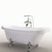 Simbashoppingmea - Vintage Freestanding Bathtub White 170 X 80 Cm With Column Mixer &ndash; Margherita