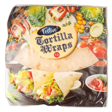 Festive Tortilla Wraps 10 Pieces