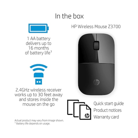 HP Wireless Mouse - Black - Z3700