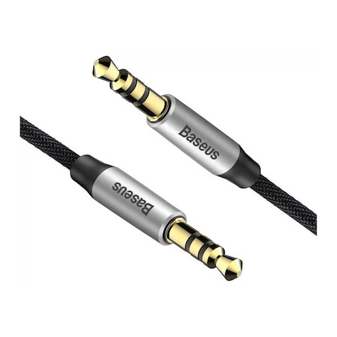 Baseus CAM30-BS1 AUX Cable - 1 Meter - Silver/ Black