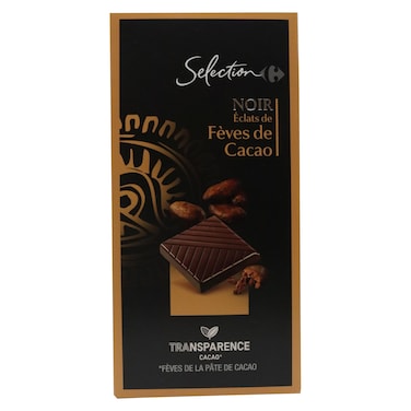 كارفور سليكشن شوكولاته داكنة بحبوب الكاكاو السوداء 100 غرام