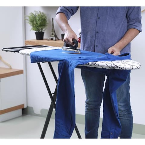Vibgyor Ironing Board with Cotton Cover, 8mm Pad, DC1979   Steel Frame   Iron Board with Cover Pad   Home Laundry Room Or Dorm Use   Adjustable Height