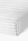 Hotel Linen Klub Queen Fitted Sheet 1pc, 100% Cotton 250tc Sateen 1 Inch Stripe , Size: 180x200+30cm , White
