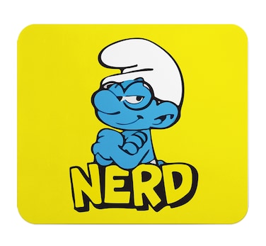 Loud Universe - Mouse Pad Rectangular Smurf Nerd Cute Yellow Minimal Smurf