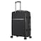 Cabinpro Hard Case Medium Checked Luggage Trolley For Unisex Polypropylene Lightweight 4 Double Wheeled Suitcase With Built In TSA Type Lock Travel Bag CP002 Black