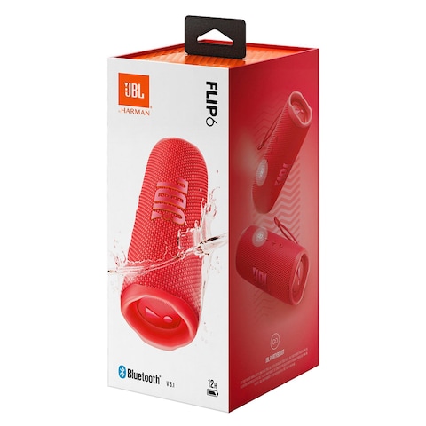 JBL Flip 6 IP67 Portable Bluetooth Speaker Waterproof With Powerful Sound And Deep Bass Red