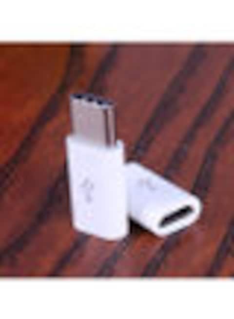 Generic 2-Piece Type-C Male To Micro USB Female Converter Adapter, White
