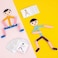 Montessori 24pcs Creativity Educational Wooden Stick Man Puzzle Game Toys Training Kids Hand-eye-Brain Coordination (Girl)