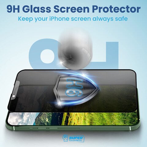 Remson Tempered Glass Screen Protector Privacy Matte 9H Hardness Anti- Spy Anti-Glare Anti- Fingerprint Tempered Glass with Easy Installation Frame Compatible For iPhone 13 (6.1 Inch) 2 Pack