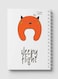 Lowha Spiral Notebook With 60 Sheets And Hard Paper Covers With Sleepy Flight Doodle Cat Design, For Jotting Notes And Reminders, For Work, University, School