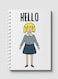 Lowha Spiral Notebook With 60 Sheets And Hard Paper Covers With Hello Girl In Uniform Design, For Jotting Notes And Reminders, For Work, University, School