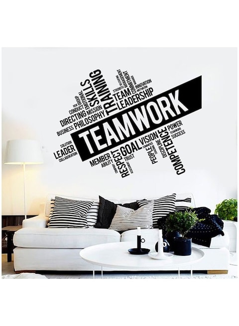 Spoil Your Wall Team Work Quoted Waterproof Wall Sticker Black 90x60cm