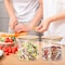 Jjone 4 Pack Glass Jars With Airtight Bamboo Lids, (Dabacc) Glass Kitchen Canisters Clear Container For Food Storage Of Dry Goods, Cookie, 18.6 Oz