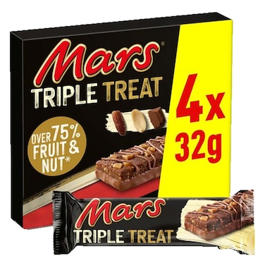 Mars Triple Treat Fruits Nuts And Chocolate Bar 32g x Pack Of 4