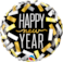 Qualatex New Year Confetti Stripes Foil Balloon- 18-Inch Size- Black