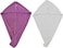 Lushh 2Pcs Hair Towel Turban Wrap, 100%Cotton Bath Shower Head Towel, Quick Magic dryer, Hat wrapped Bath Cap (Purple-White)