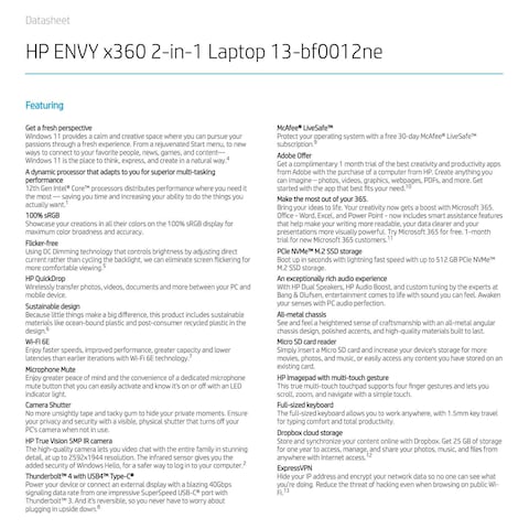 HP Envy x360 E13BF0012NE Laptop With 13.3-Inch Display Intel Core i5-1230U 8GB RAM 512GB SSD Intel UHD Graphic Card