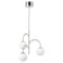 Pendant Lamp 3-Armed Chrome-Plated Opal White Glass