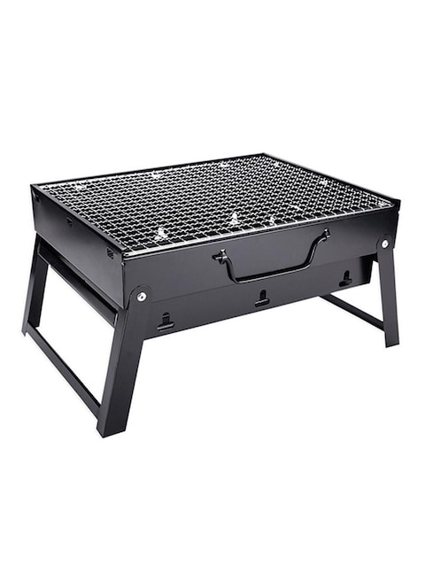 Generic Portable Barbeque Charcoal Grill Black/Silver 35x27.5centimeter