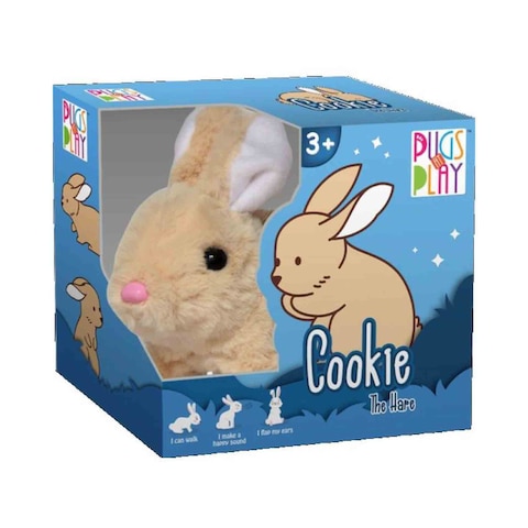 Pugs At Play Cookie Jumping Rabbit Plush Toy Beige