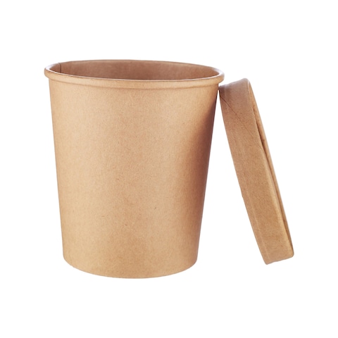 Hotpack Kraft Soup Cup 32 ounce with Lid, 5 Pieces