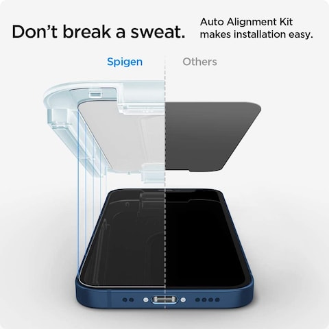 Spigen GLAStR EZ FIT PRIVACY [2 Pack] designed for iPhone 12 Mini Screen Protector (5.4 inch) Premium Tempered Glass - [Case Friendly]