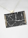 Lowha Decorative Acrylic Serving Tray With Gold Metal Handles And Marble Texture Design 20x30 cm