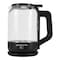 Polaris PWK 1712CGLD Smart Electric Kettle Wi-Fi Iq Home, Wi-Fi Remote Control, Pouring Water Without Opening The Lid, English Controller Strix, Bright Internal Lighting, Heat-Resistant Glass