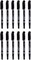Generic Pilot Sca-Tm-B Twin Marker Set Of 12, Black