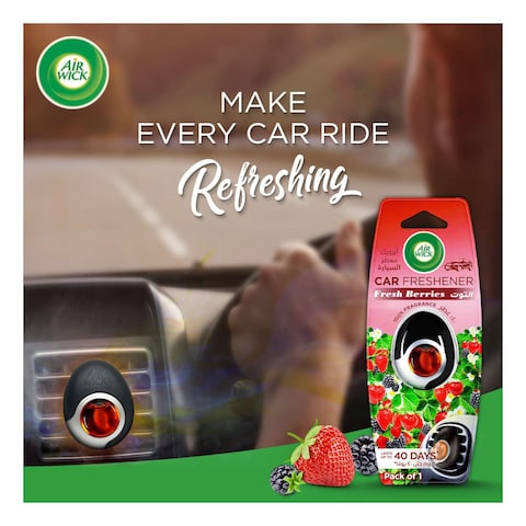 Air Wick Vent Clip Fresh Berries Car Air Freshener Brown 2.5ml