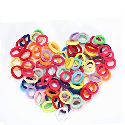 100PCS 20 Colors Toddler Hair Ties for Girls Kids, Baby Hair Ties, Elastic Hair Bands Ponytail Holder, Soft Seamless Small Hair Ties Diameter 1.25 Inch by NANTuYo