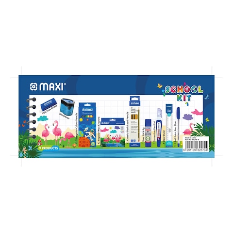 Maxi School Basic Stationery Kit Multicolour