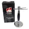 G.B.S Black Silvertip Badger Shaving Brush Deluxe Heavy Duty Handle Premium Silvertip Badger Bristles - Black &amp; Stainless Brush And Razor Stand